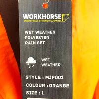 Workhorse Workwear Rain Set Pants/Jacket Orange Size L MJP001 (Pre-owned)