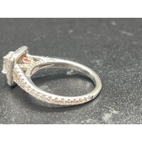 Ladies Solid 14k White Gold Diamond Ring Set Fine Jewellery Size UK K