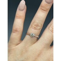 Ladies 14ct White Gold Solitaire Diamond Ring