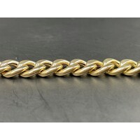 Unisex 14ct Yellow Gold Curb Link ID Bracelet