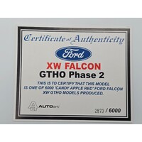 AUTOart Ford XW Falcon GTHO Phase 2 Candy Apple Red Limited Edition 2873/6000