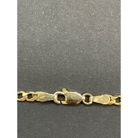 Unisex 10ct Yellow Gold Curb Link Necklace with Crucifix Pendant