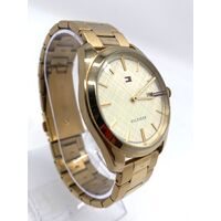 Tommy Hilfiger Gold Mens Stainless Steel Watch 5 Bar Water Resistant