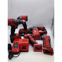 Milwaukee M18 Combination 18V Tool Kit with 2 x 4.0Ah 18V Batteries and Charger