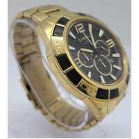 Chisel Mens Gold Tone Stainless Steel Black Dial Chronograph Watch 5829181