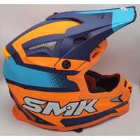 SMK Allterra MX Off Road Motorcycle Helmet Size L Orange Blue