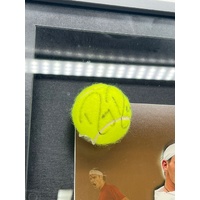 Roger Federer Signed Dunlop Tennis Ball in Print Frame Memorabilia with COA