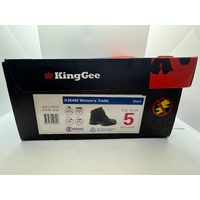 KingGee Ladies Tradie Zip/Lace Steel Cap Safety Work Boot K26490 Black 5 AU/US