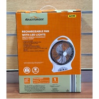 Adventuridge Portable Rechargeable Fan with LED Lights Camping Outdoor Events