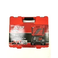 Boxo 79pc 1/4 and 1/2-Inch Drive Metric and AF Socket Set BX14122079