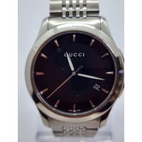 Gucci G Timeless 126.4 Sapphire Crystal Stainless Steel Silver Quartz Mens Watch