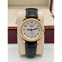 Longines Master Collection 18K Gold L2.628.8 38.5mm Automatic Leather Watch