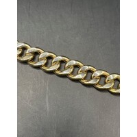 Unisex 14ct Yellow Gold Curb Link ID Bracelet