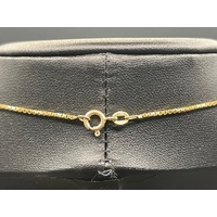 Ladies 9ct Yellow Gold Box Link Necklace and Pendant