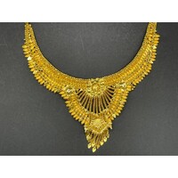 Ladies 22ct Yellow Gold Filigree Choker Pendant Necklace