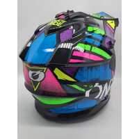 Oneal 1SRS Glitch Multicoloured MX Motocross Helmet Size Large 60cm