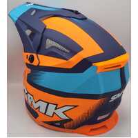 SMK Allterra MX Off Road Motorcycle Helmet Size L Orange Blue