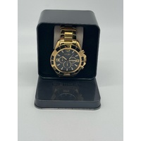 Chisel Mens Gold Tone Stainless Steel Black Dial Chronograph Watch 5829181