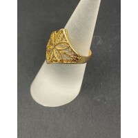 Ladies 21ct Yellow Gold Flower Pattern design Ring (Pre-Owned)