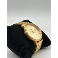 Nixon The Kensington Watch Movin Out Gold Case Steel Bracelet Band Gold Face