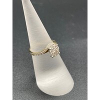 Ladies 9ct Yellow Gold Diamond Dress Ring Fine Jewellery Sparkling Diamonds