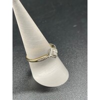 Ladies 9ct Yellow Gold Diamond Ring (Pre-Owned)