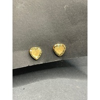 Ladies 18ct Yellow Gold Heart Shape Stud Earrings