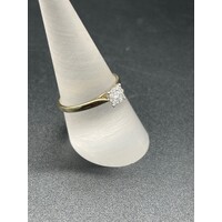 Ladies 9ct Yellow Gold Diamond Ring (Pre-Owned)