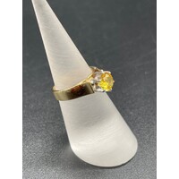 Ladies 18ct Yellow Gold Yellow Gemstone Ring (Pre-Owned)