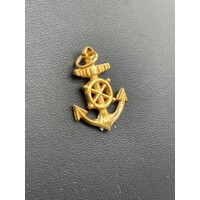 Unisex 21ct Yellow Gold Anchor Pendant (Pre-Owned)