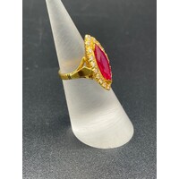 Ladies 22ct Yellow Gold Gemstone Ring (Pre-Owned)