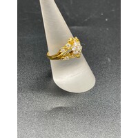 Ladies 21ct Yellow Gold Cubic Zirconia Ring (Pre-Owned)