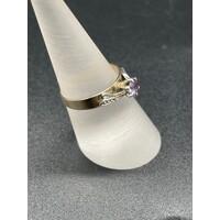 Ladies 9ct Yellow Gold Purple Gemstone Ring (Pre-Owned)