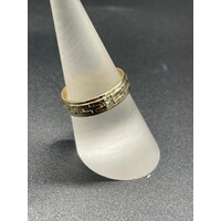 Unisex 18ct Two Tone Yellow White Gold Ring (Pre-Owned)