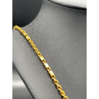 Unisex 21ct Yellow Gold Bar Link Necklace (Pre-Owned)