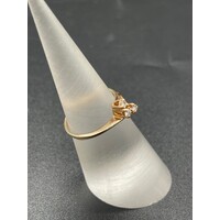 Ladies 9ct Yellow Gold Ring with Diamonds (Pre-Owned)