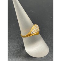 Ladies 21ct Yellow Gold CZ Ring (Pre-Owned)