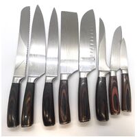 8 Piece Premium Style Ergonomic Handle Design Laser Engraved Knife Set