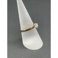 Ladies 9ct Yellow Gold Diamond Engagement Ring (Pre-Owned)