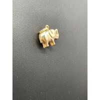 Unisex 9ct Yellow Gold Elephant Pendant (Pre-Owned)