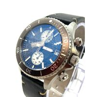 M Ja MCCabe JM-1038 Gravel Grey Stainless Steel Mens Quartz Watch Leather Band