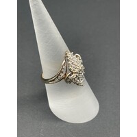 Ladies 9ct Yellow Gold Cluster Diamond Ring (Pre-Owned)