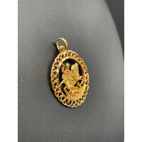 Unisex 21ct Yellow Gold Large Round Pendant (Pre-Owned)