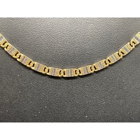 Unisex 9ct Two Tone Gold Fancy Link Necklace (Pre-Owned)