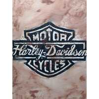 Harley-Davidson Canvas 40x50cm Oil Painting “Motorcycles” Brown (Pre-owned)