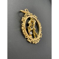 Unisex 18ct Yellow Gold Round Pendant (Pre-Owned)