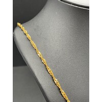 Ladies 21ct Yellow Gold Singapore Link Necklace (Pre-Owned)