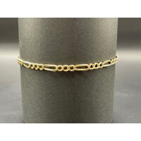 Unisex 9ct Yellow Gold Figaro Link Bracelet