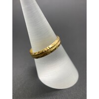 Unisex 21ct Yellow Gold Laser Cut Ring