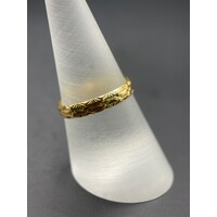 Unisex 21ct Yellow Gold Laser Cut Ring